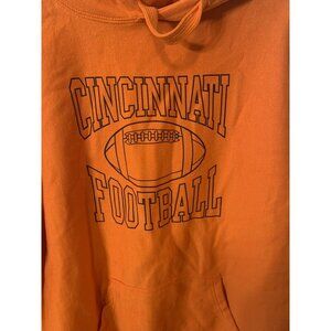 Cincinatti Football Sz XL Orange Hoodie Sweatshirt‎
